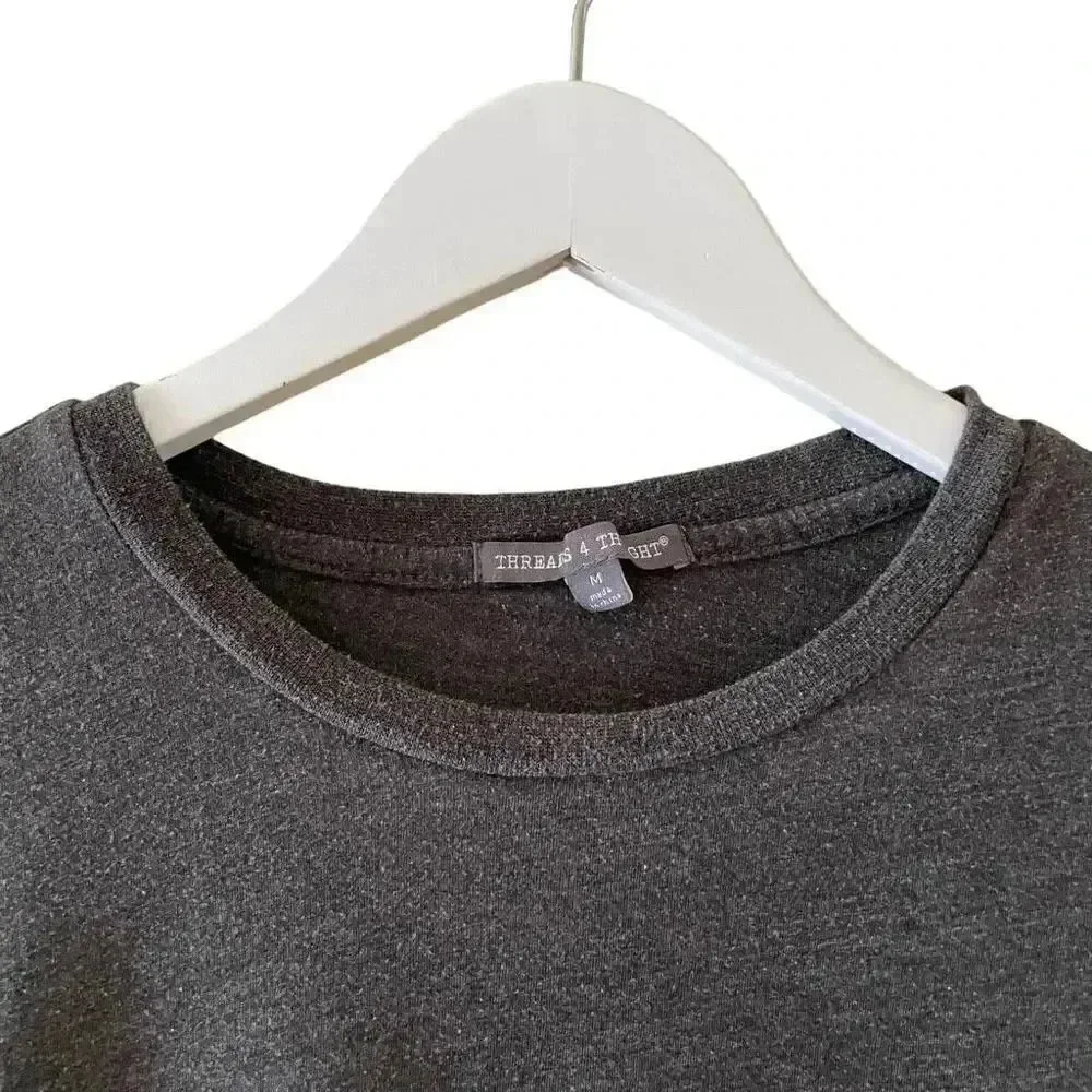 Threads 4 Thoughts Black Crewneck Soft Cotton Short Sleeves T-Shirt M #1484